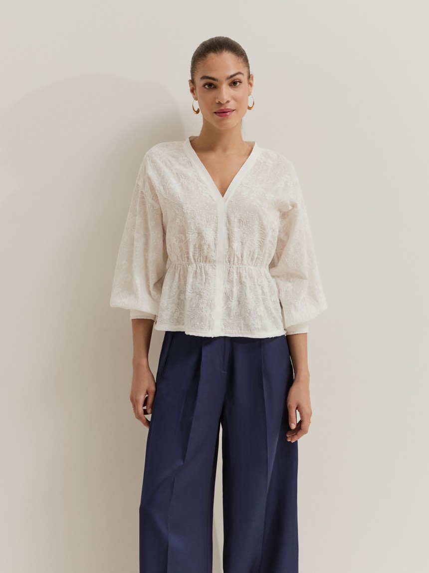 Blouse with embroidery