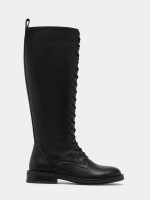 High-top leather boot