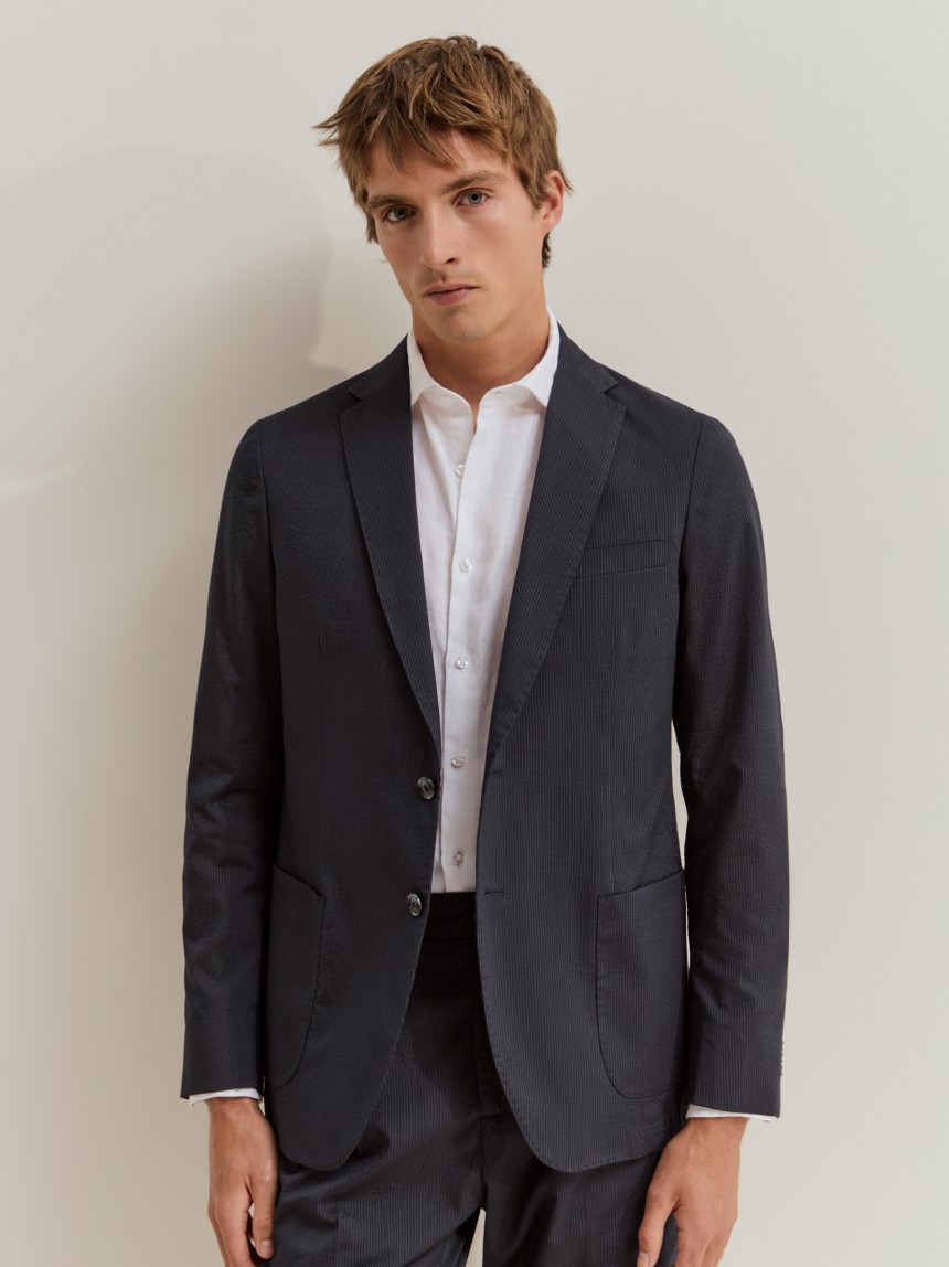Blazer slim fit em algod�o