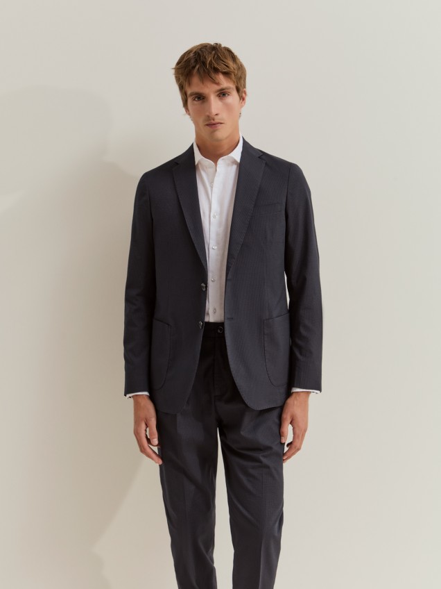 Blazer slim fit em algod�o