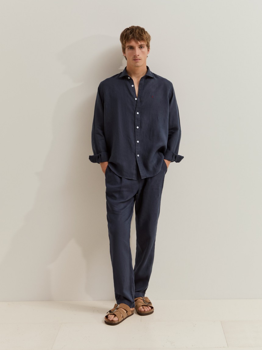 Camisa de linho regular fit