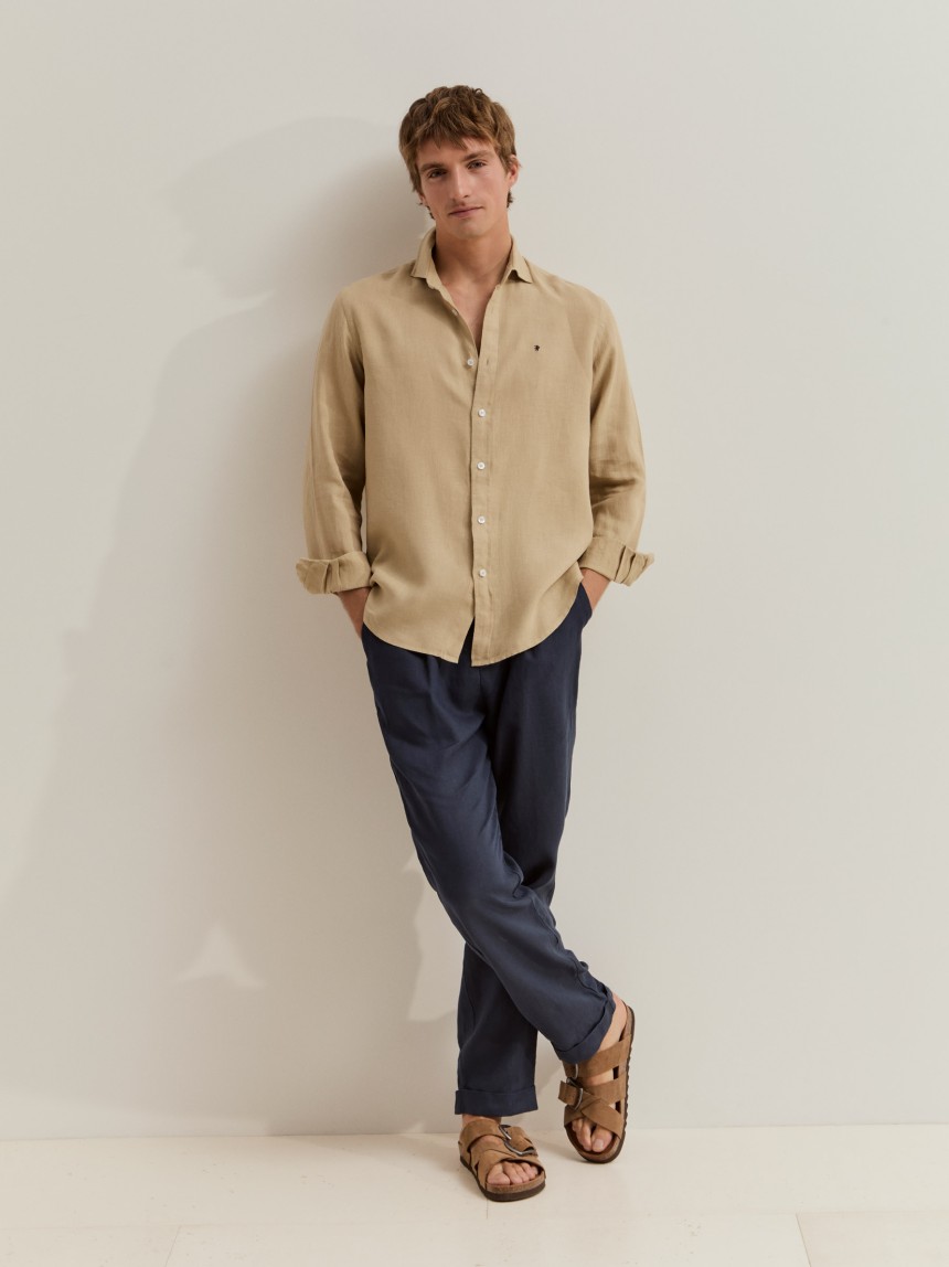 Camisa de linho regular fit