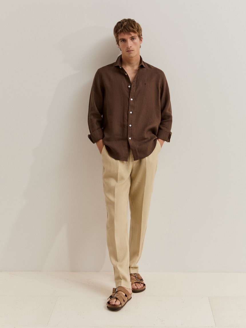 Camisa de linho regular fit
