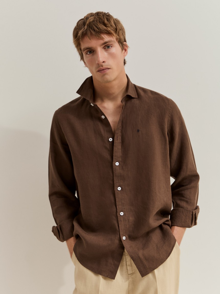 Camisa de linho regular fit