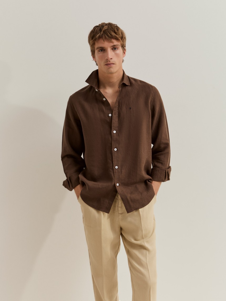Camisa de linho regular fit