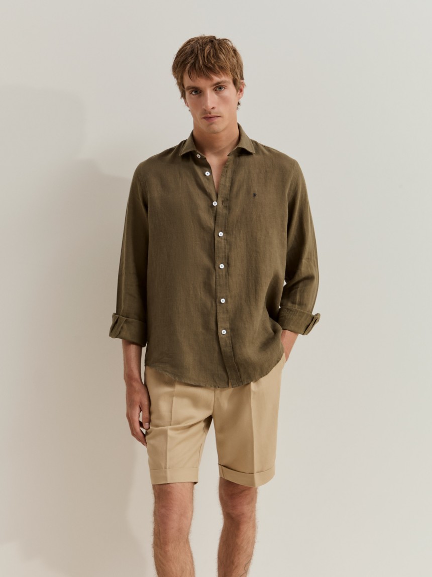 Camisa de linho regular fit