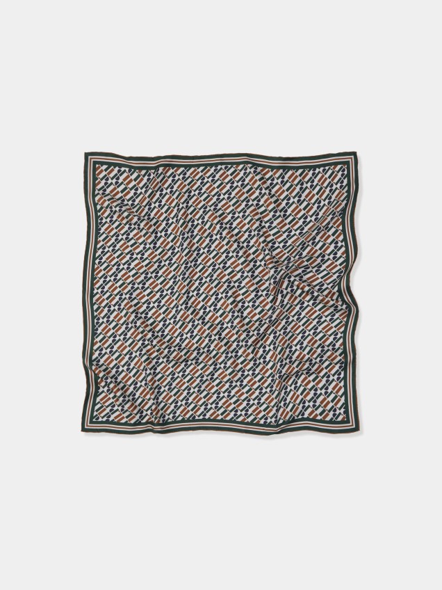 Monogrammed silk scarf