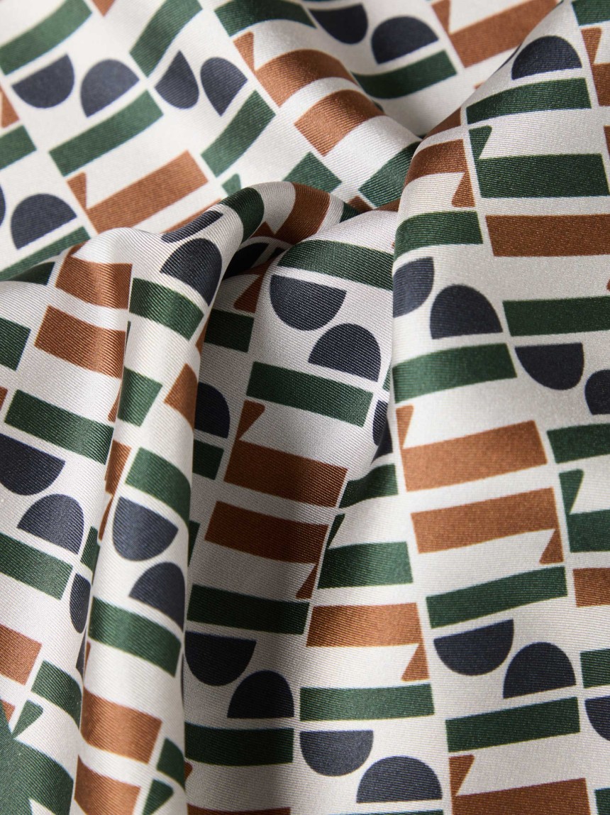 Monogrammed silk scarf