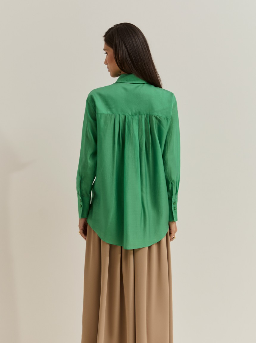 Camisa fluida em liocel