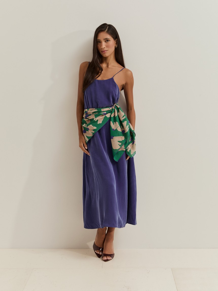 Vestido de al�as em cupro