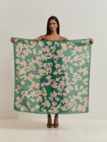 Len�o floral em algod�o e seda