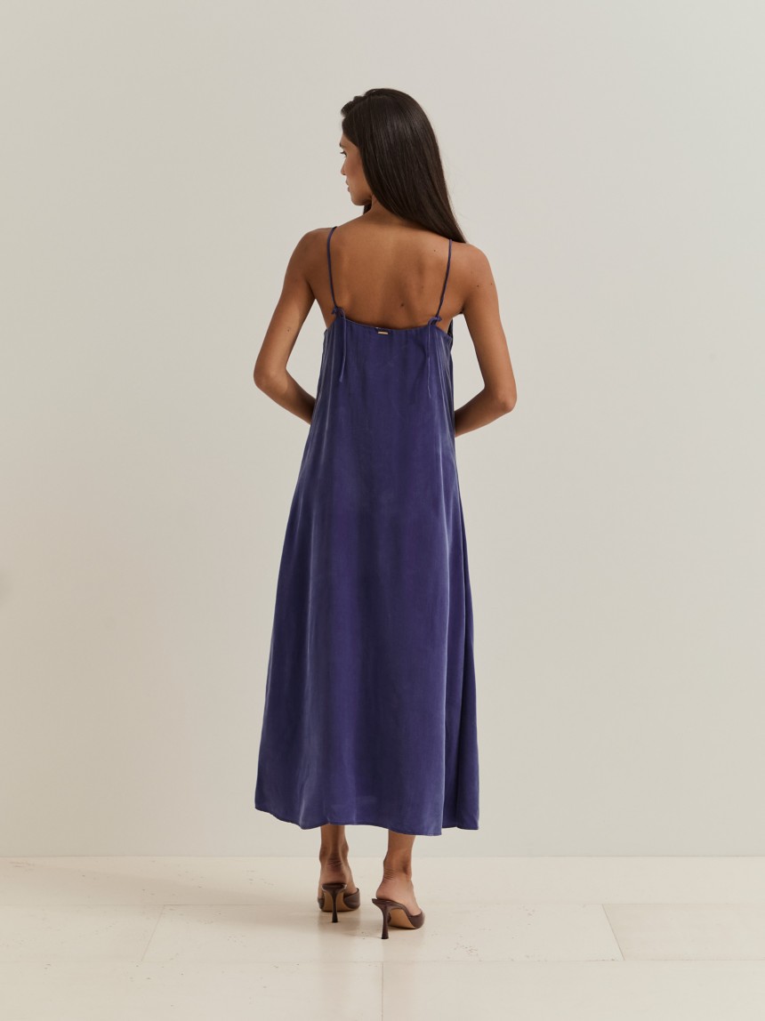 Vestido de al�as em cupro