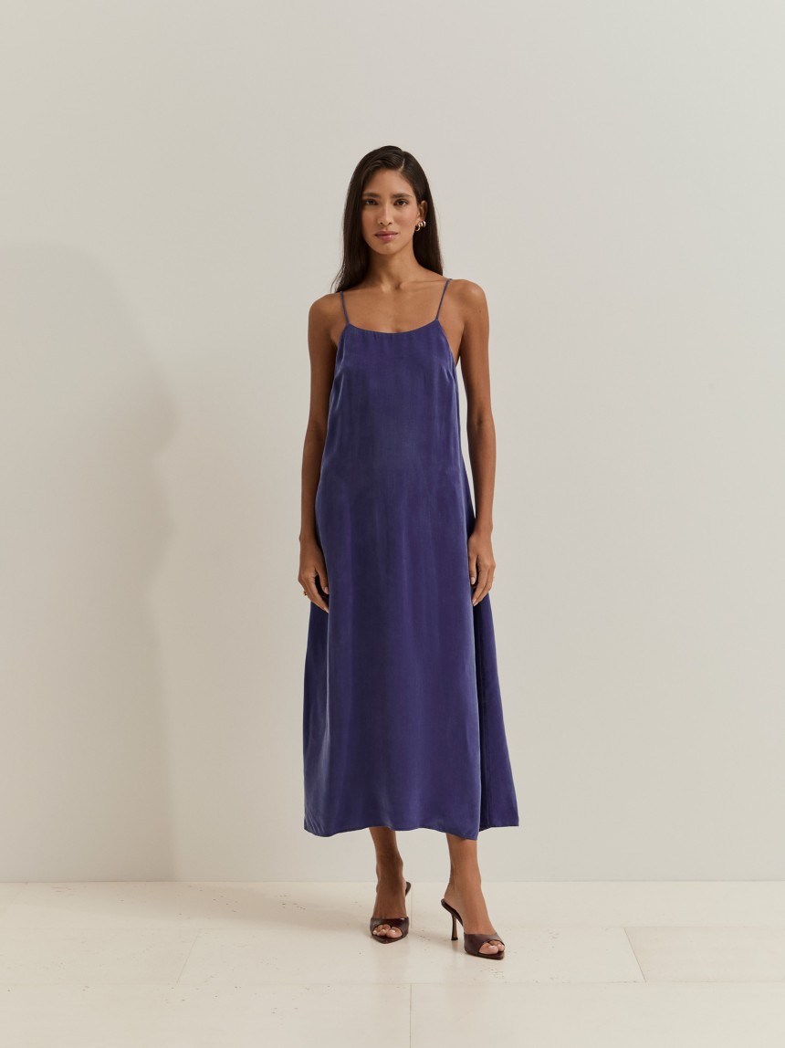 Vestido de al�as em cupro