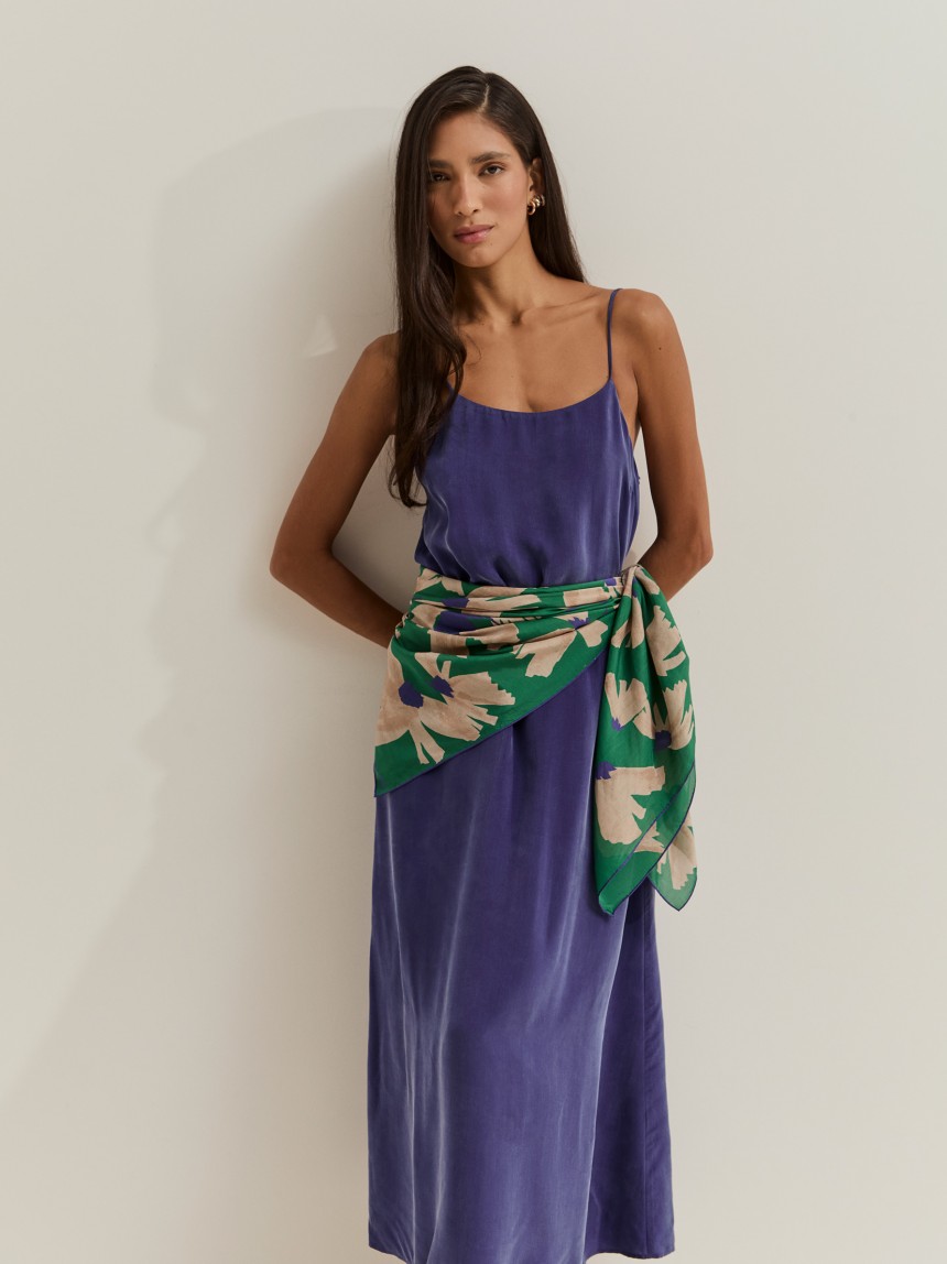 Vestido de al�as em cupro