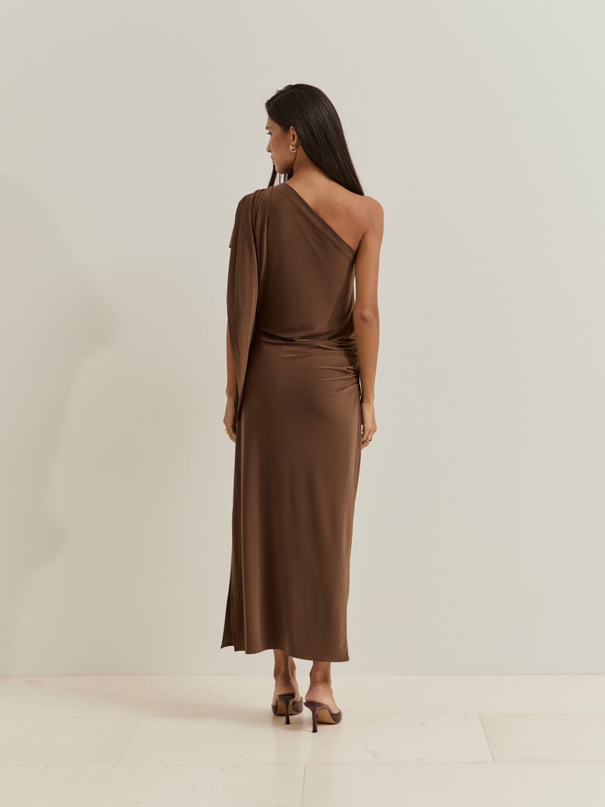 One-shoulder midi dress