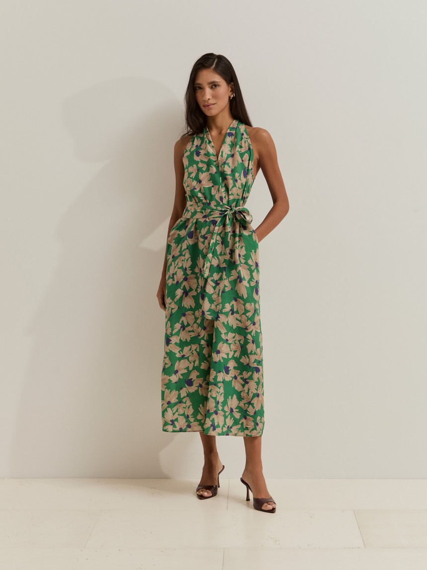 Floral midi dress in lyocell