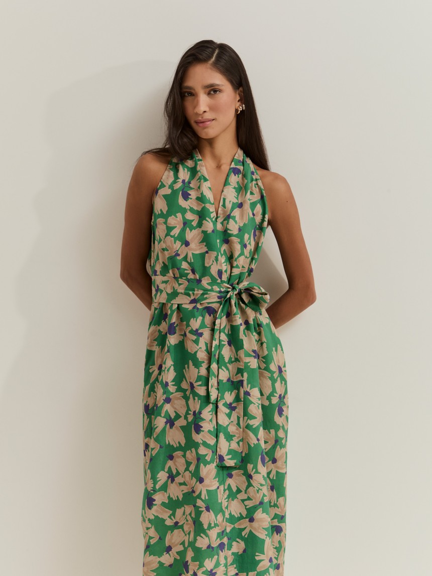 Floral midi dress in lyocell