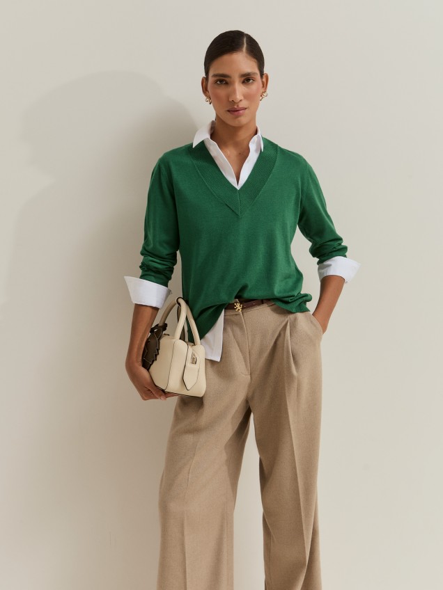 Camisola de malha com lã