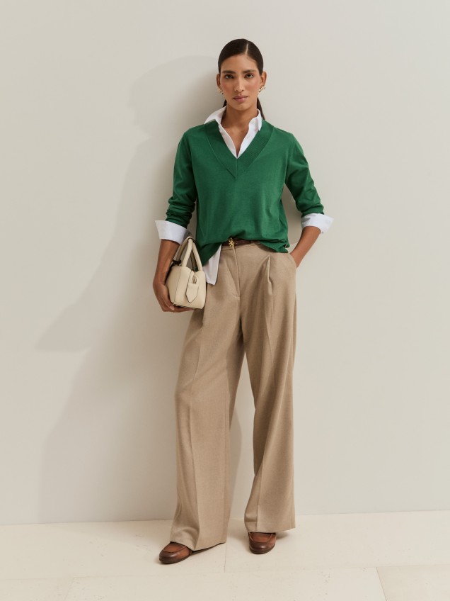 Camisola de malha com lã