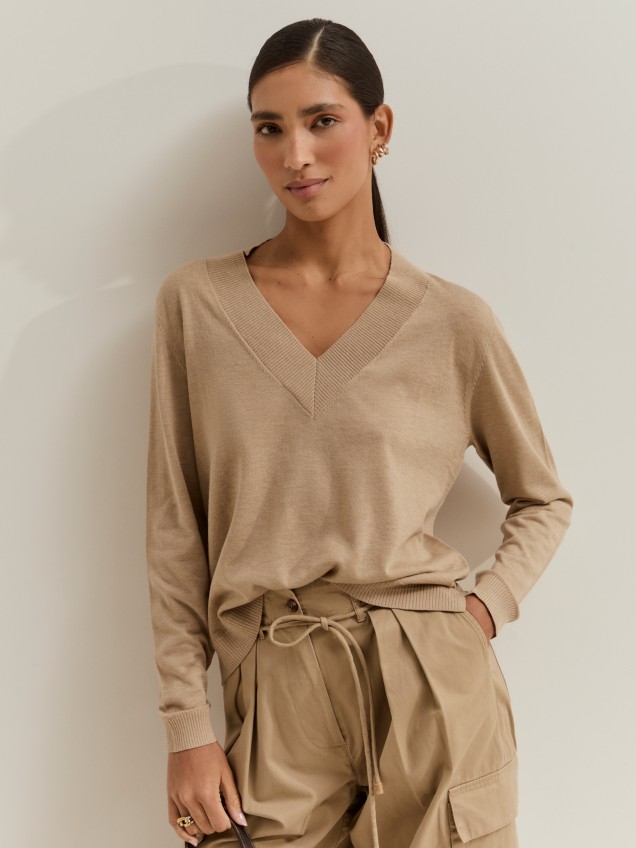 Camisola de malha com lã