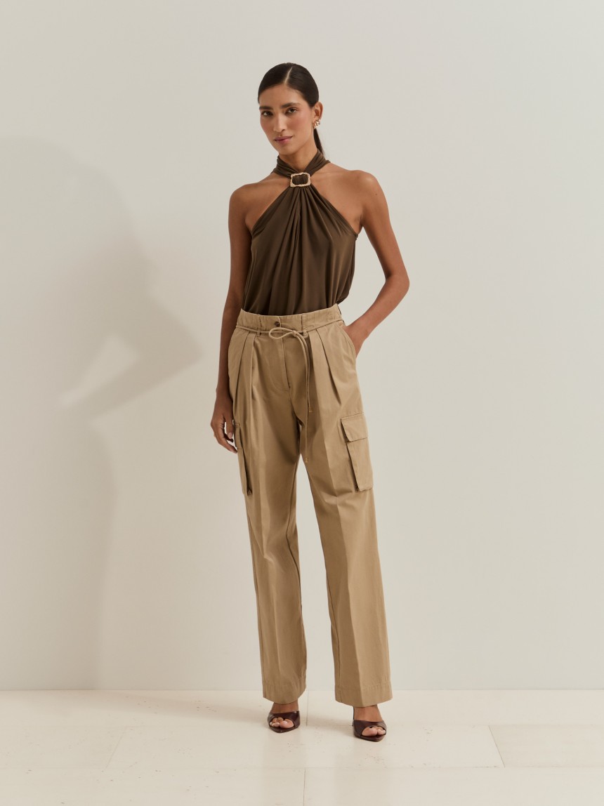 Wide-leg cargo pants