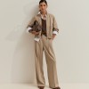 Cal�as wide leg com pregas