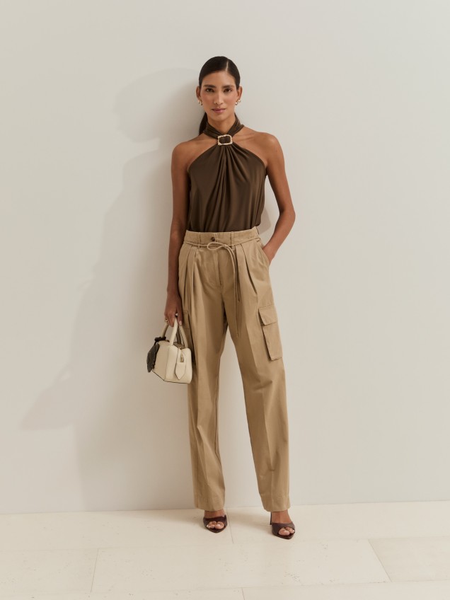 Wide-leg cargo pants