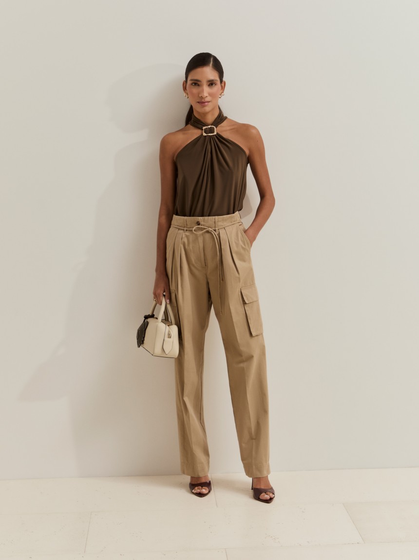 Wide-leg cargo pants