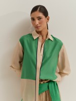 Camisa colour block com liocel
