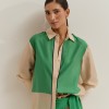 Camisa colour block com liocel