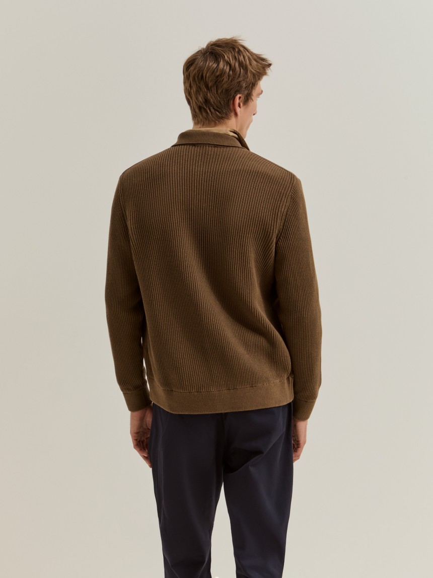 Knitted and suede jacket