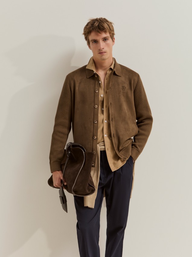 Knitted and suede jacket