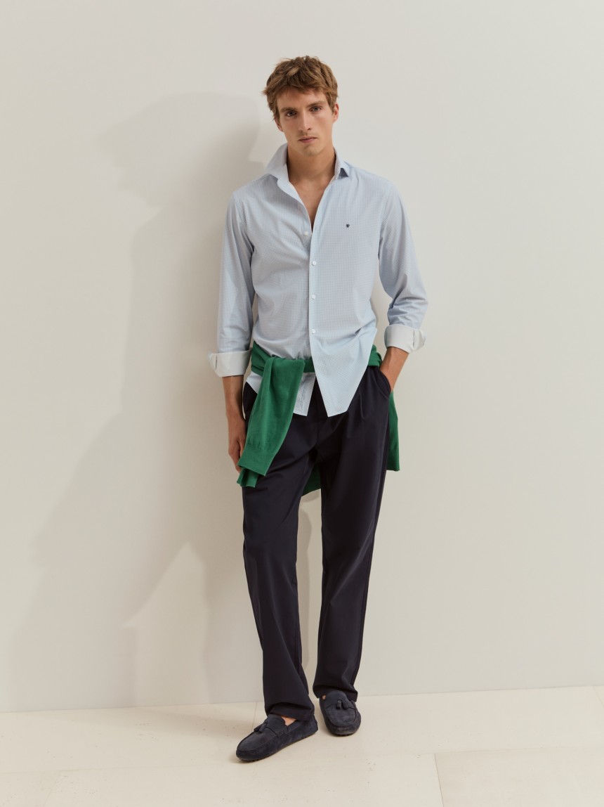 Slim-fit checked shirt
