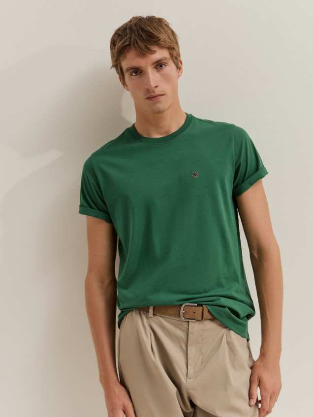 T-shirt básica de algodão