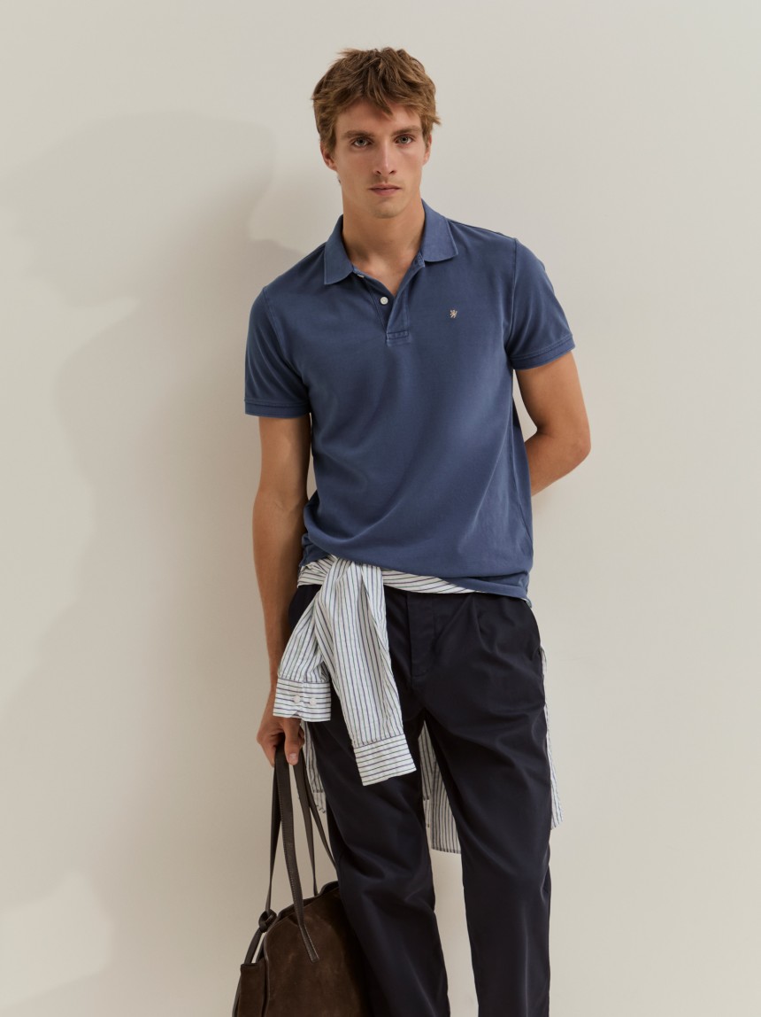 Polo piqu� garment dye