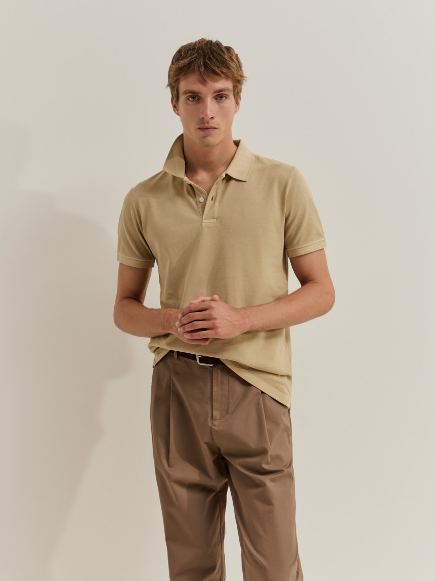 Polo piqu� garment dye
