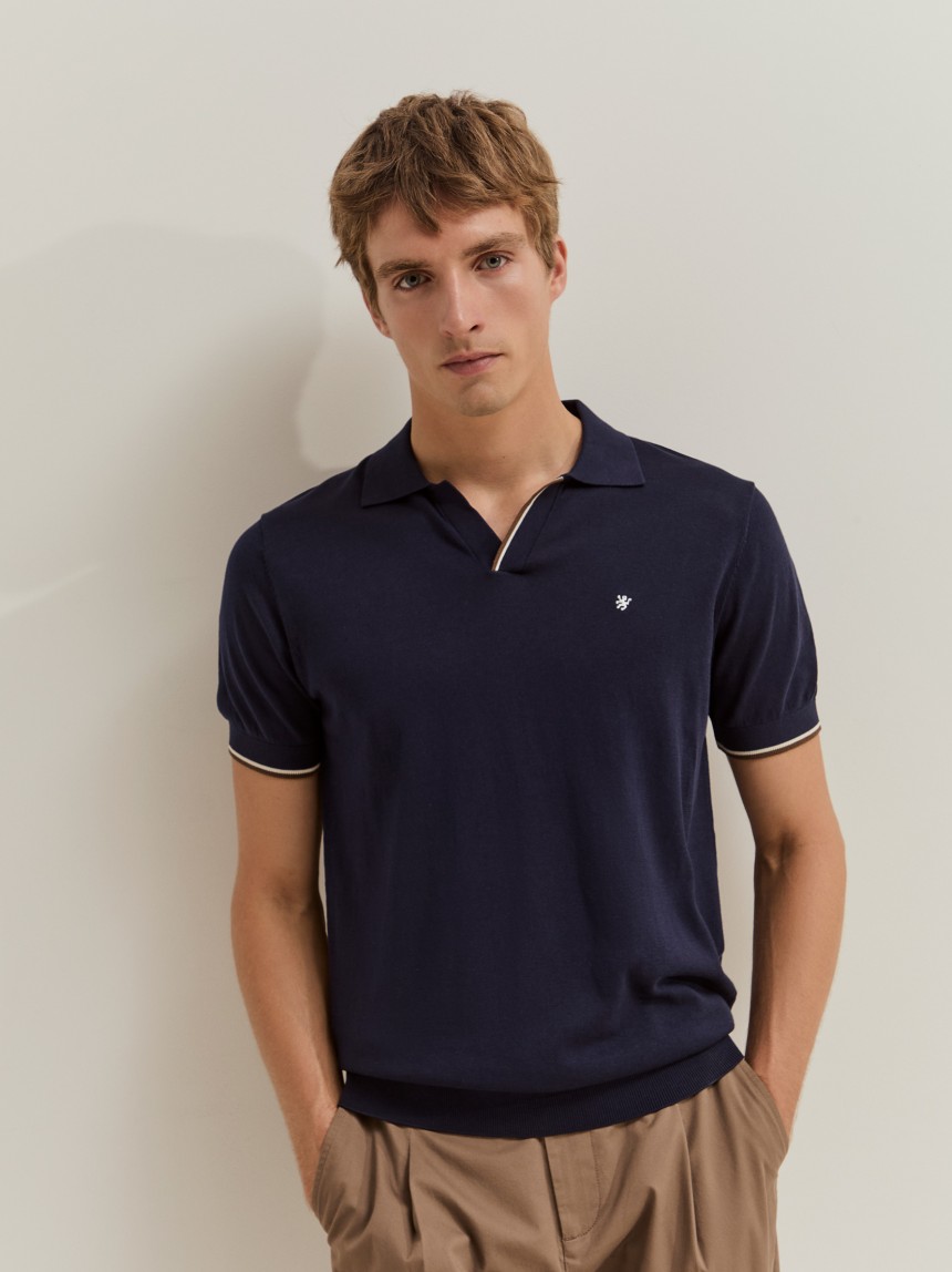 Polo em seda e algod�o