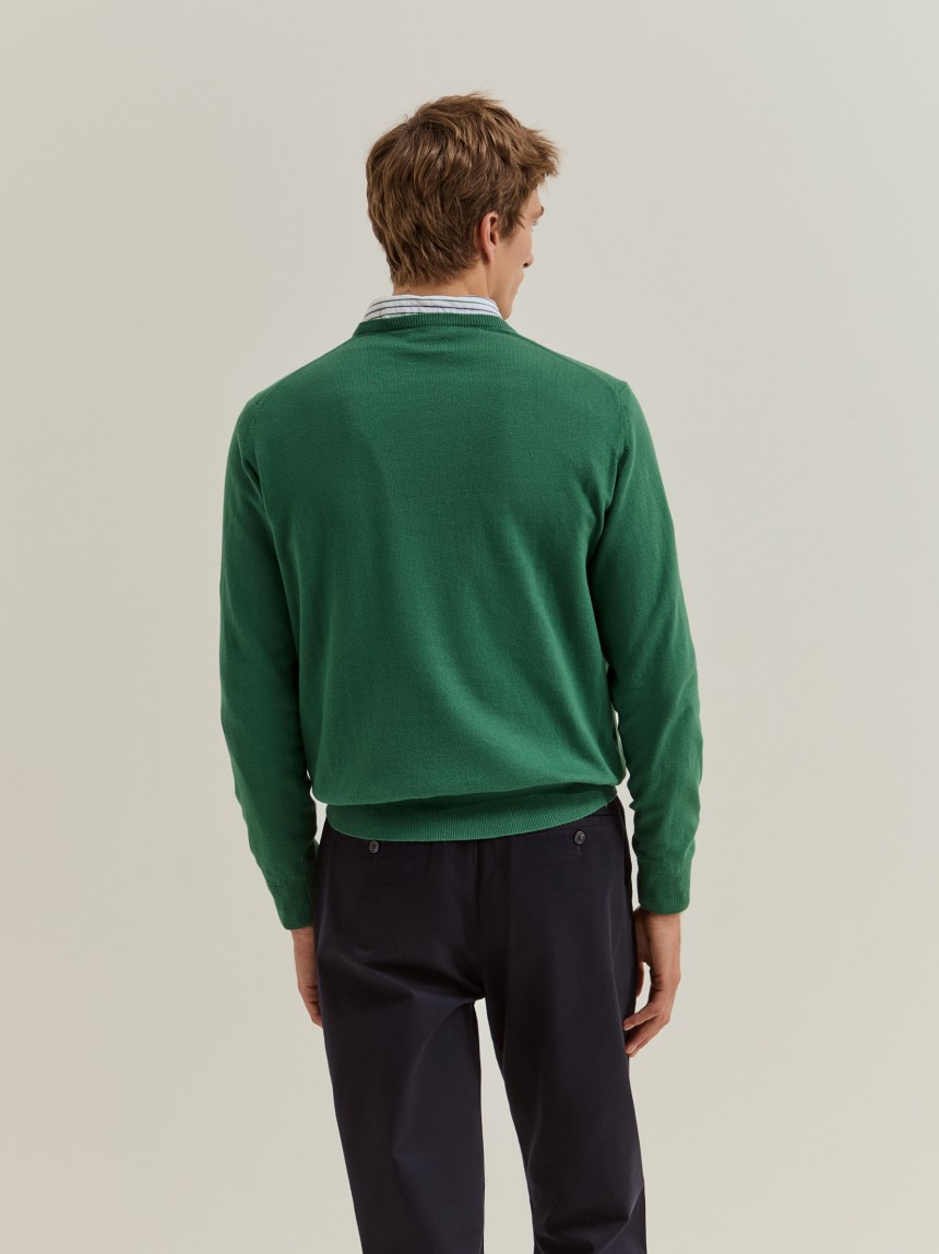 Pullover em algod�o e caxemira