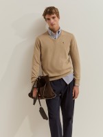 Pullover em algod�o e caxemira