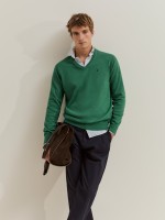 Pullover em algod�o e caxemira