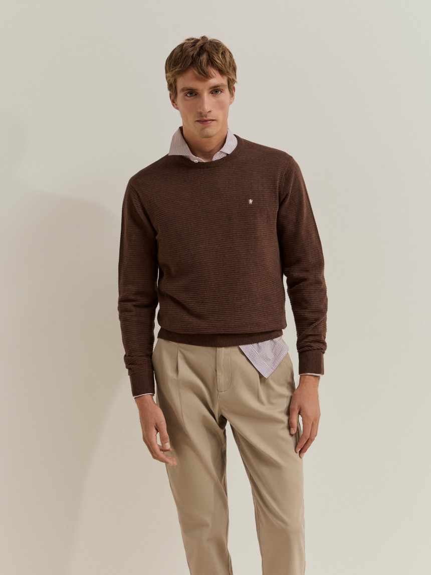 Camisola de malha �s riscas