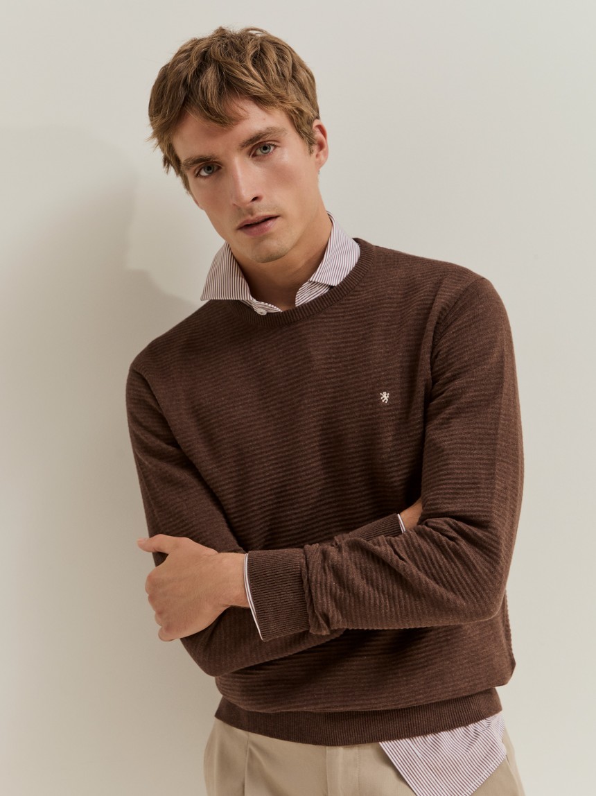 Camisola de malha �s riscas