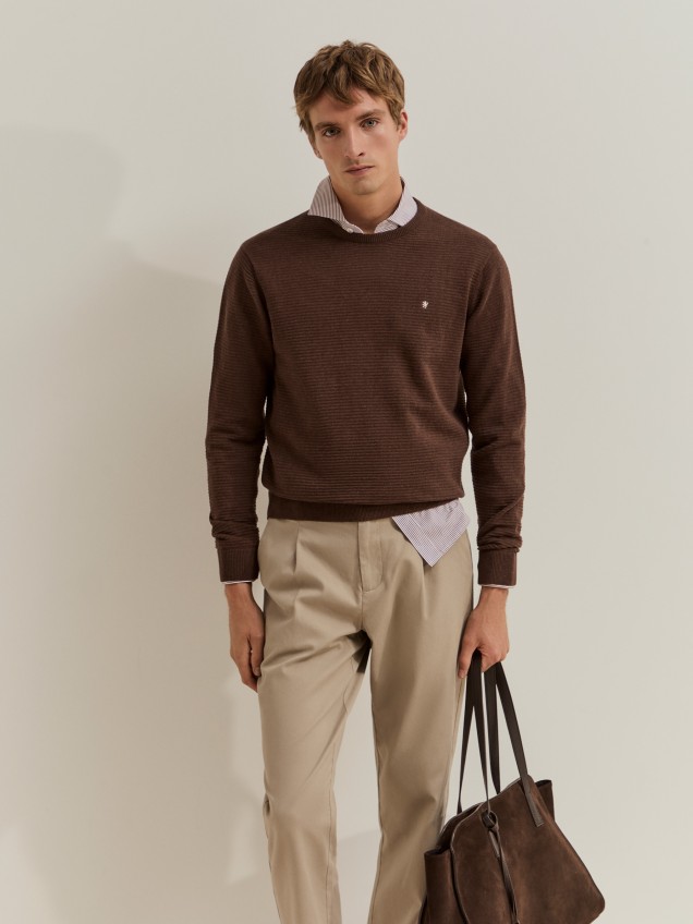 Camisola de malha às riscas