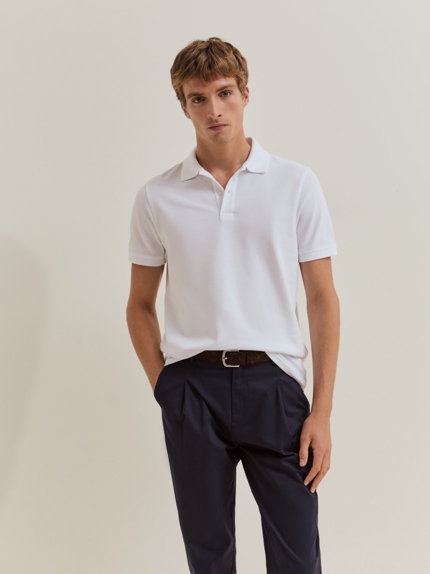 Cotton piqu� polo shirt
