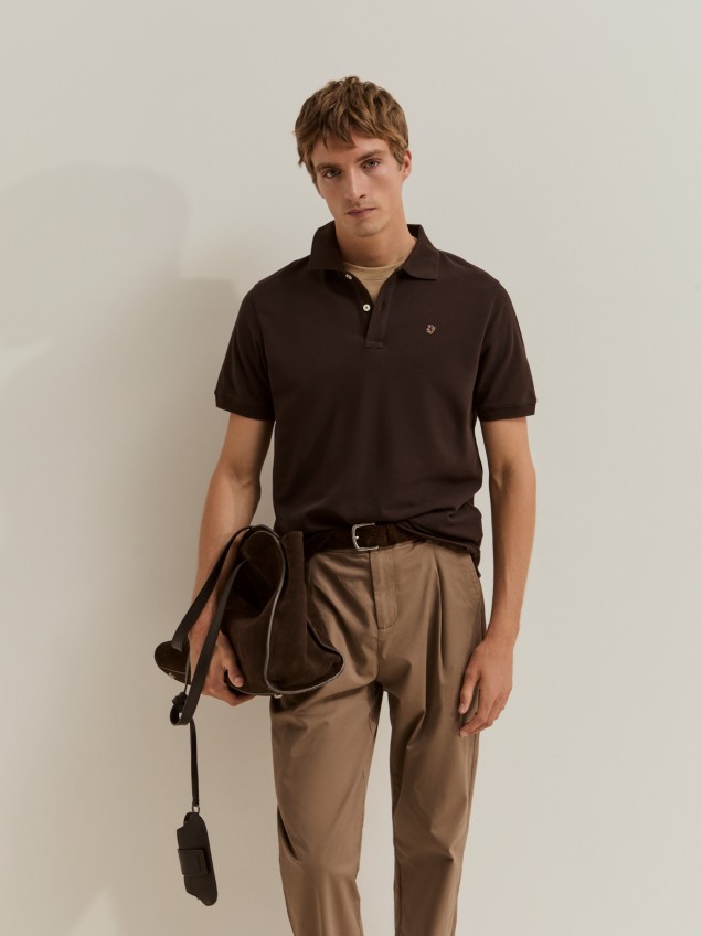 Polo piqué de algodão