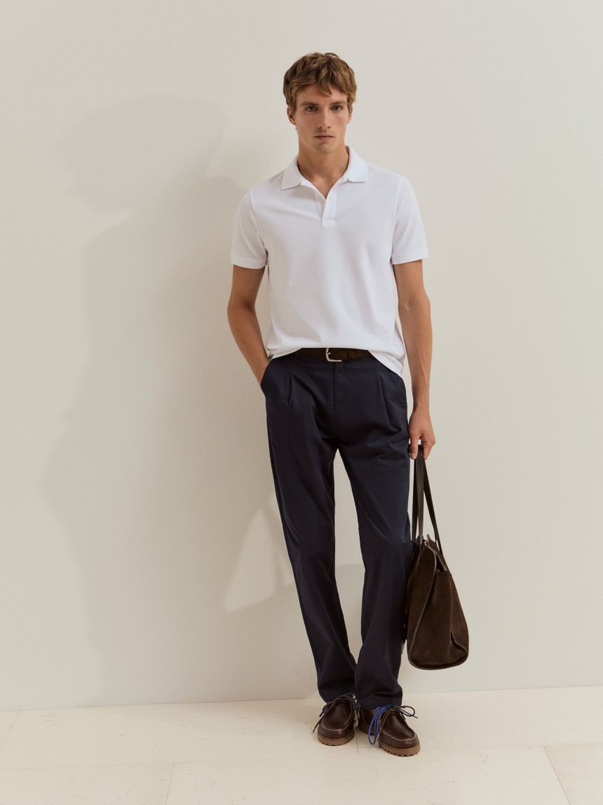 Cotton piqu� polo shirt