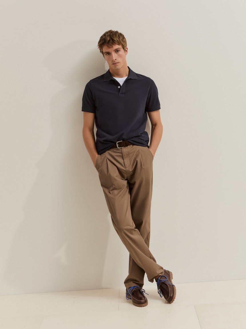 Cotton piqu� polo shirt