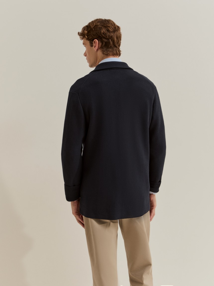 Blazer de malha em trespasse