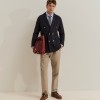 Double-breasted knit blazer