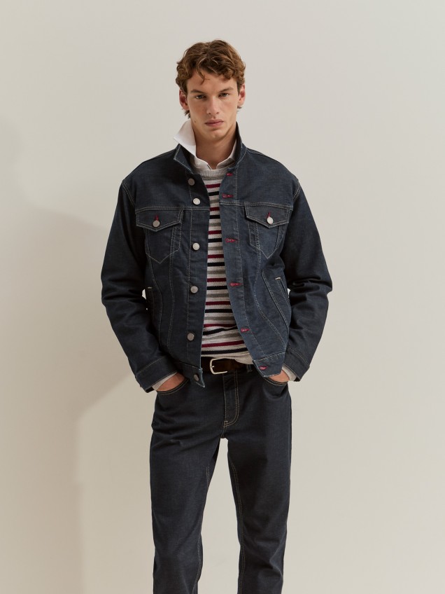 Denim jacket with buttons
